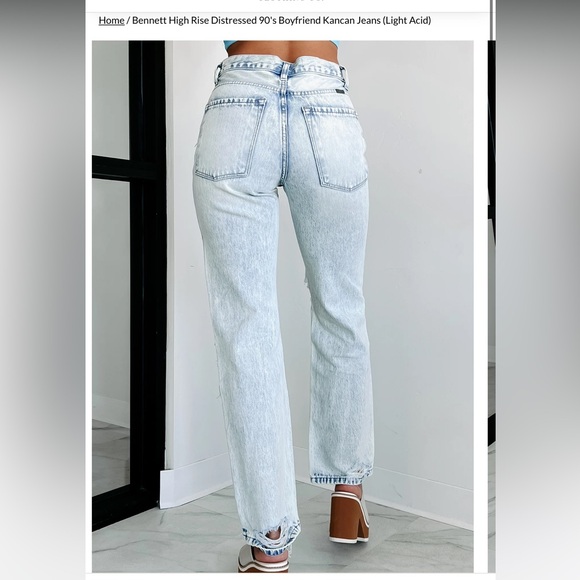 NWT* 90s Boyfriend Distressed KanCan jeans size 1/24 - Picture 8 of 8